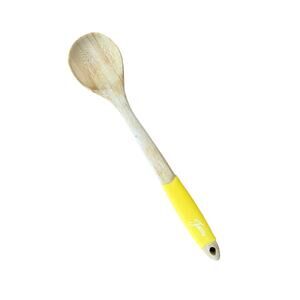 Cambridge Fiesta Bamboo Silicone Handle Yellow Spoon Utensil